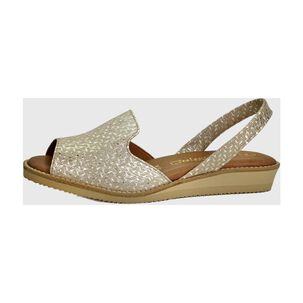 Sandalia Cuero Gigi Beige Metalizado