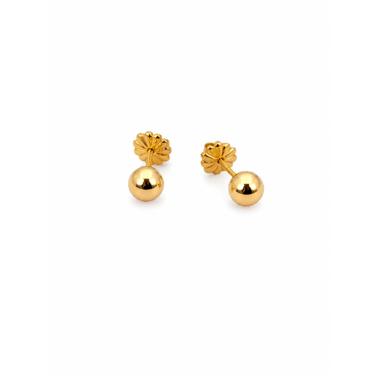 Aros Bolita 6mm N4 Oro 18k 0.75gr Ni&ntilde;a Juvenil Hipoalerg&eacute;nic Dorado image number 2.0
