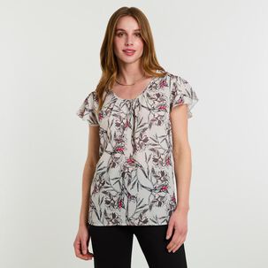 Blusa Manga Corta Cuello Redondo Mujer Lesage
