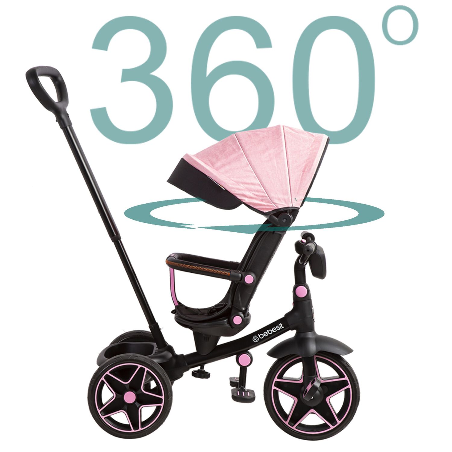 Triciclo Infantil Explorer Rosado Bebesit image number 6.0