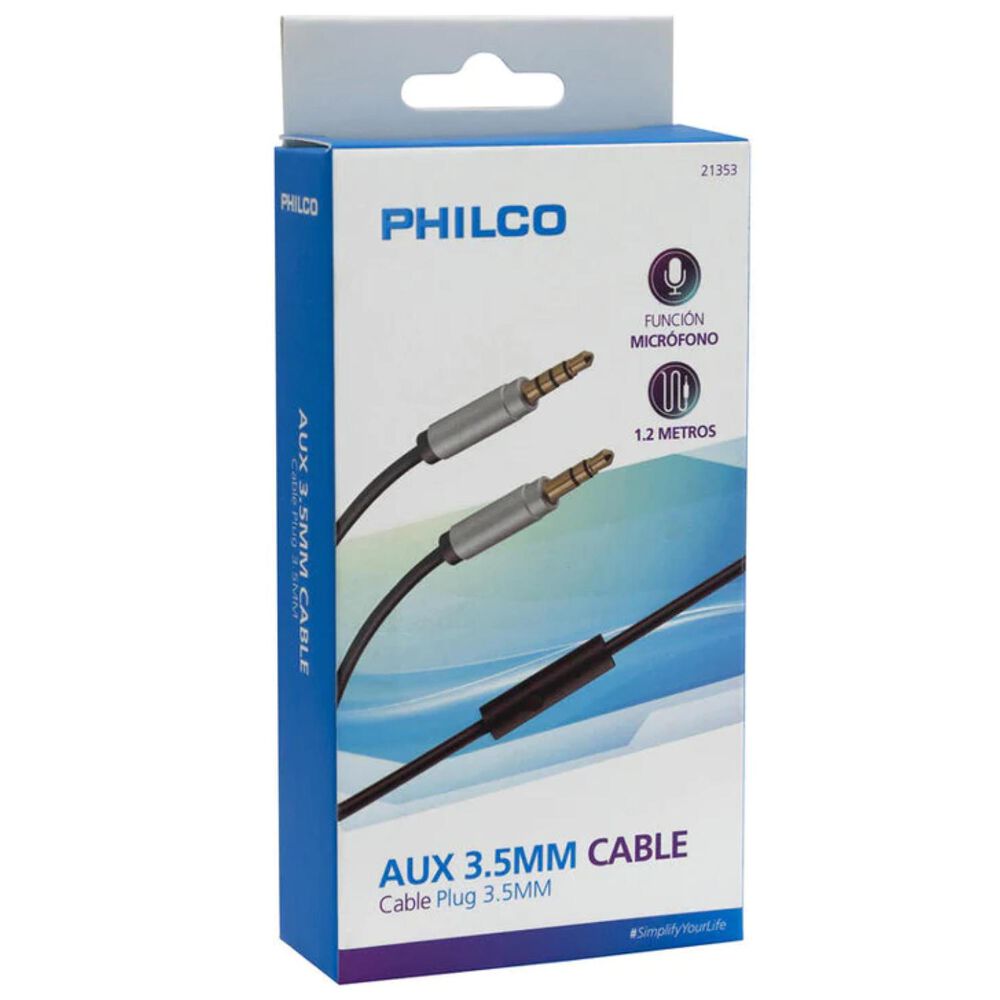 Cable Auxiliar De Audio Con Microfono Jack 3.5 A Jack 3.5 Negro image number 3.0