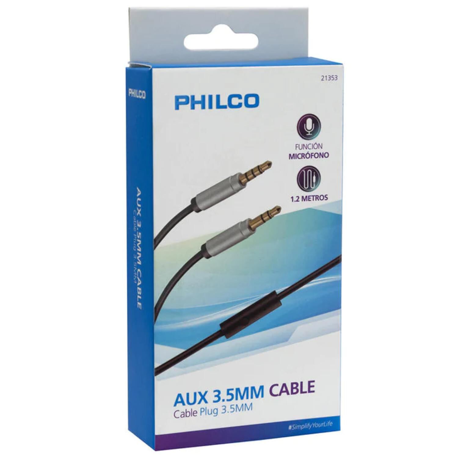 Cable Auxiliar De Audio Con Microfono Jack 3.5 A Jack 3.5 Negro image number 3.0