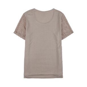 Polera Lace Delantero Manga Corta Cuello Redondo Mujer Geeps