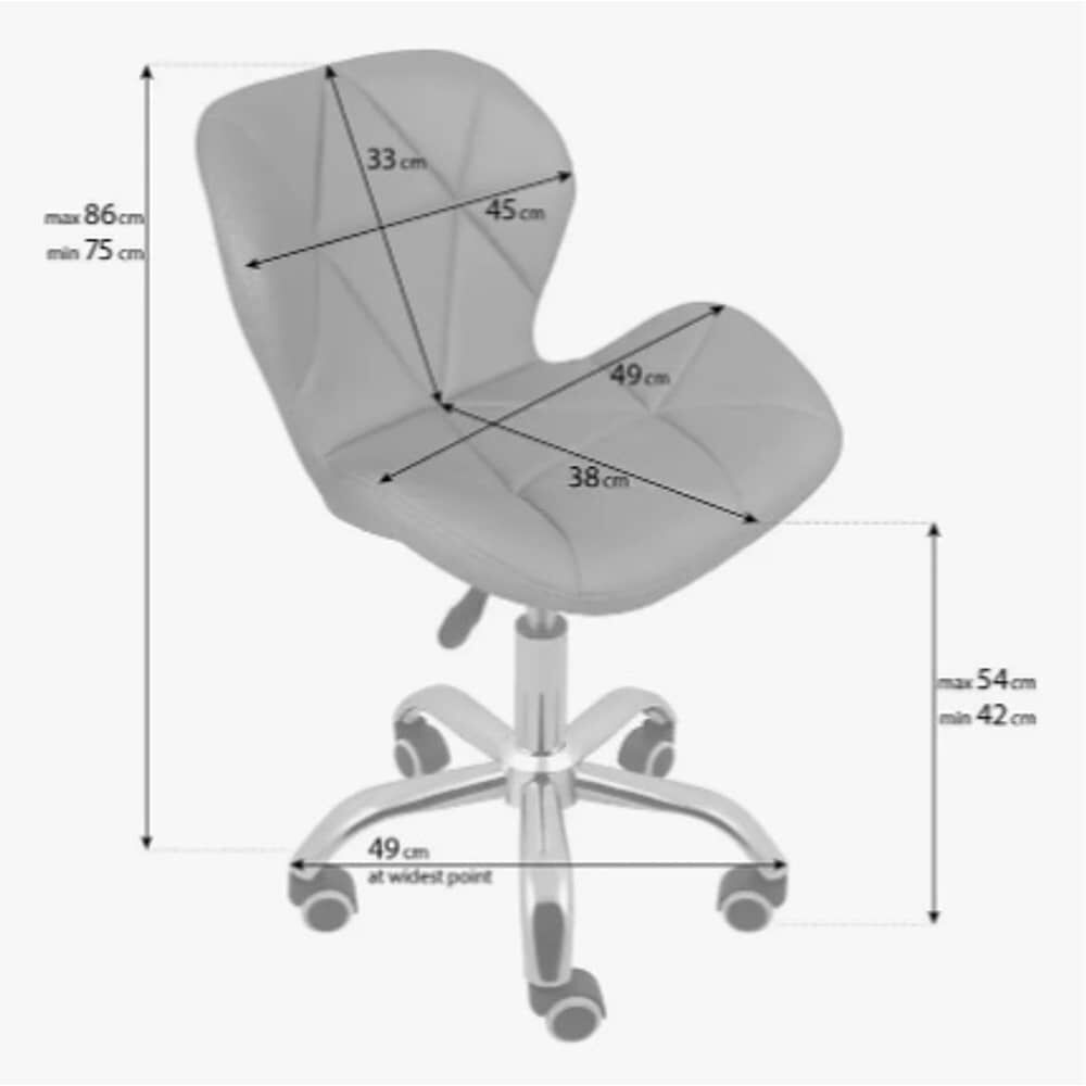 Silla De Escritorio Mariposa Giratoria Acolchada Color Negro image number 2.0