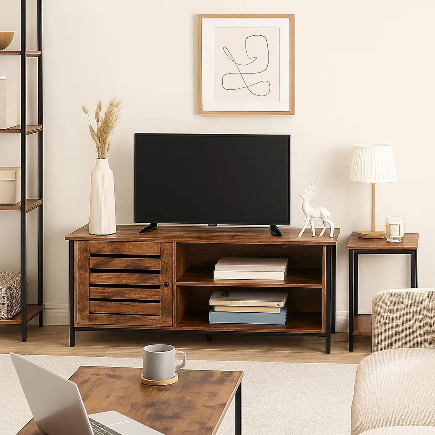 Rack De Tv Rustik Madera Oscura Walnut image number 2.0