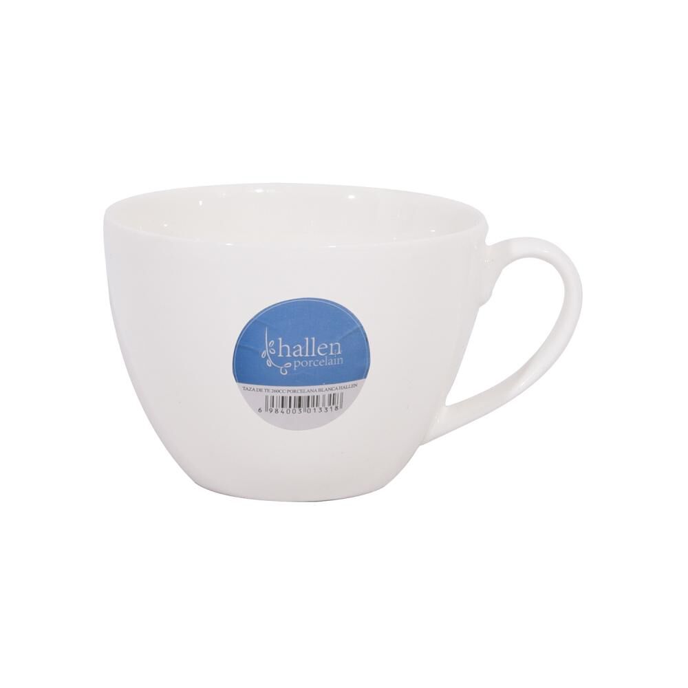Taza De Te 260cc Porcelana Blanca Hallen image number 0.0