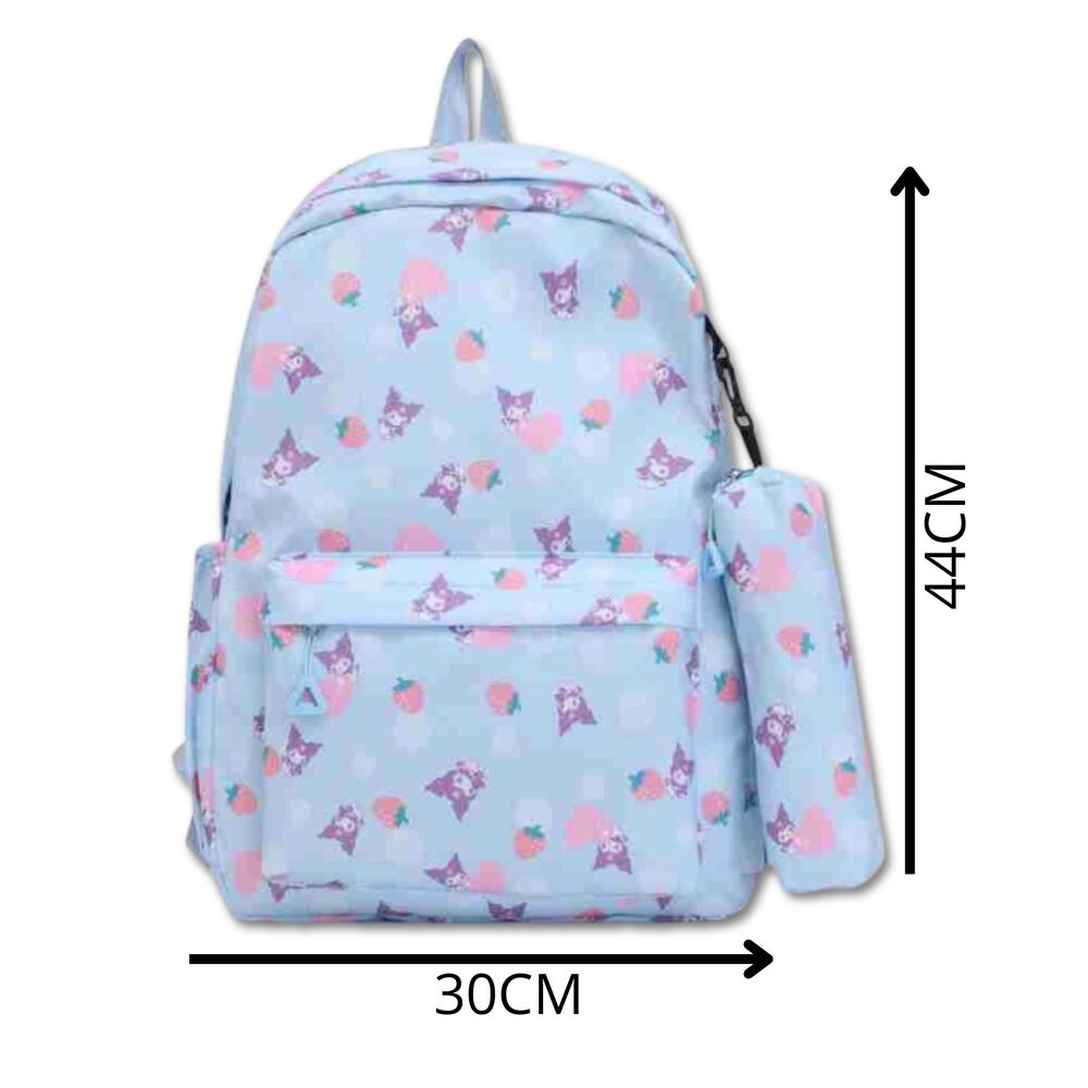 Mochila Kuromi Bolso Escolar Juvenil Sanrio Estilo Kawaii Sky Blue image number 1.0