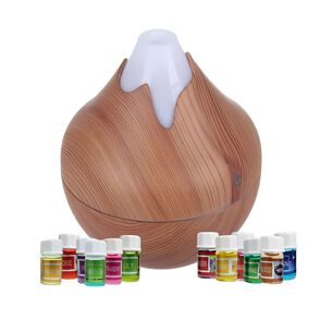 Pack Humidificador Forma Volcan + 12 Esencias Aromaticas