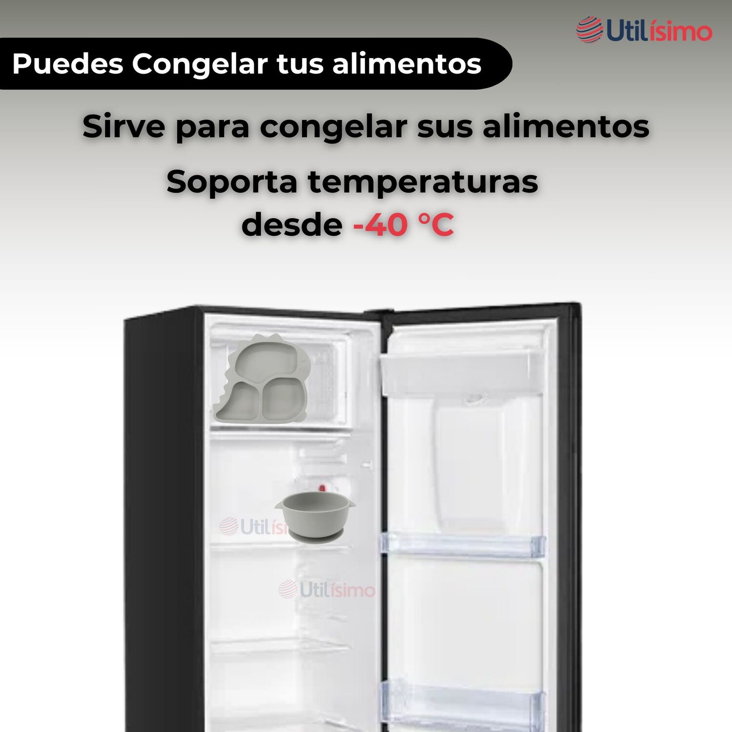 Set Alimentaci&oacute;n Silicona Beb&eacute; 5 Piezaslibrebpa Color Gris image number 8.0