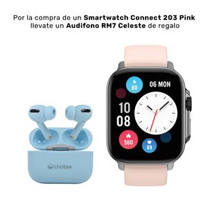 Pack Smartwatch Connect S03 Pink + Audífono Rm7 Blue Lhotse