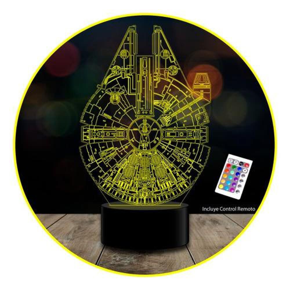 Lampara 3d Star Wars Millennium Falcon Control Remoto image number 0.0