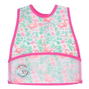 Babero Plastico Modern Ni&ntilde;a Rosado Flamencos