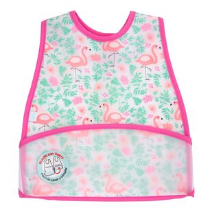 Babero Plastico Modern Ni&ntilde;a Rosado Flamencos