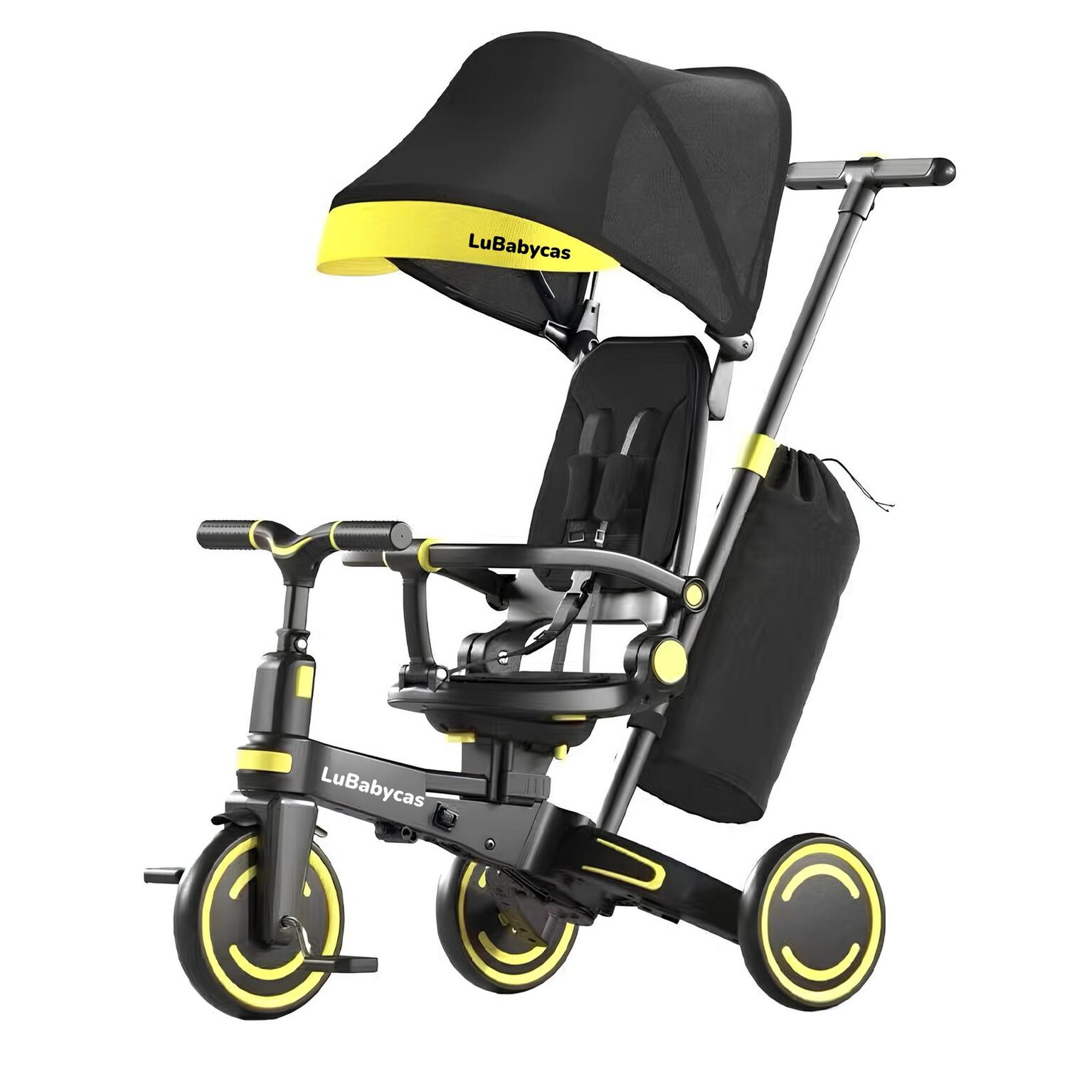 Triciclo Balance Plegable Con Bolso 9 En 1 Lubabycas Negro image number 8.0