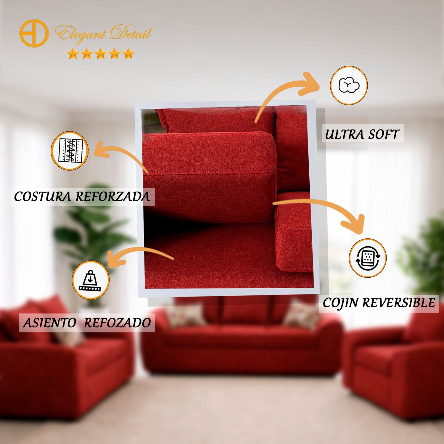 Juego De Living Elegant Detail Houston / 4 Cuerpos image number 0.0
