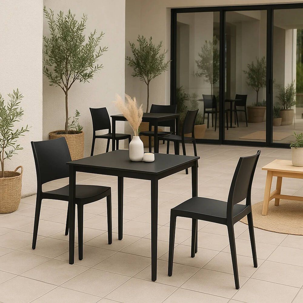 Silla De Terraza Exterior Tipo Restaurante - Negra image number 5.0