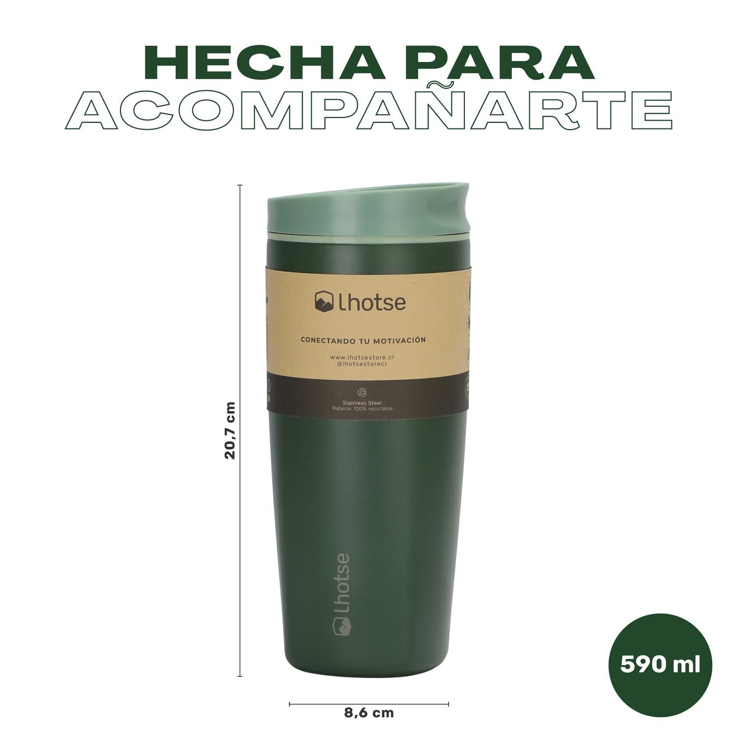 Vaso Mug T&eacute;rmico Agua Caf&eacute; Acero Inox Termicup 590 Ml Lhotse image number 5.0