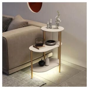 Mesa Auxiliar De Centro Decorativa De 3 Niveles Mesa De Lujo Blanco