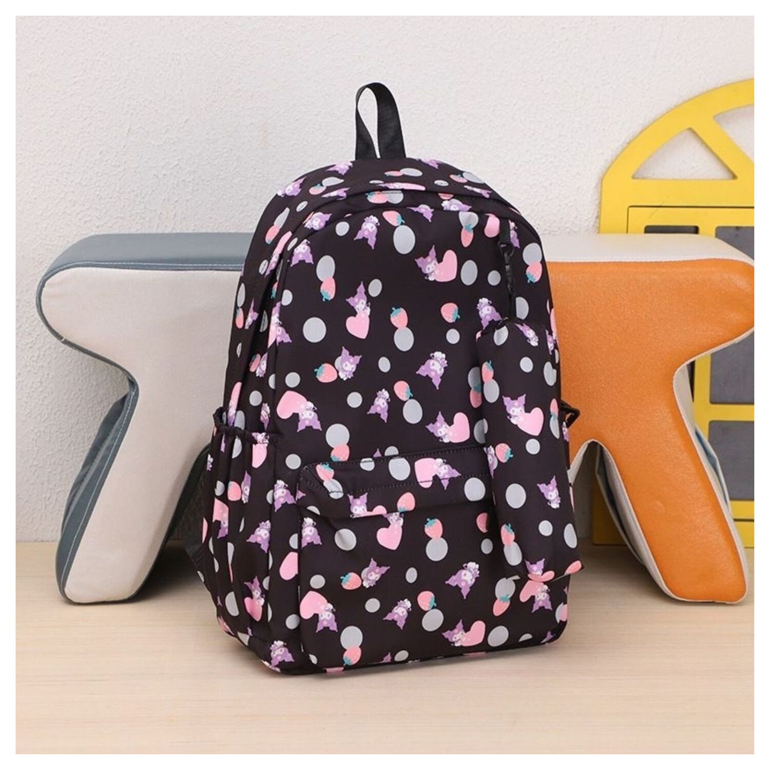 Mochila Escolar 46cm Dise&ntilde;o Floral Print Black image number 3.0