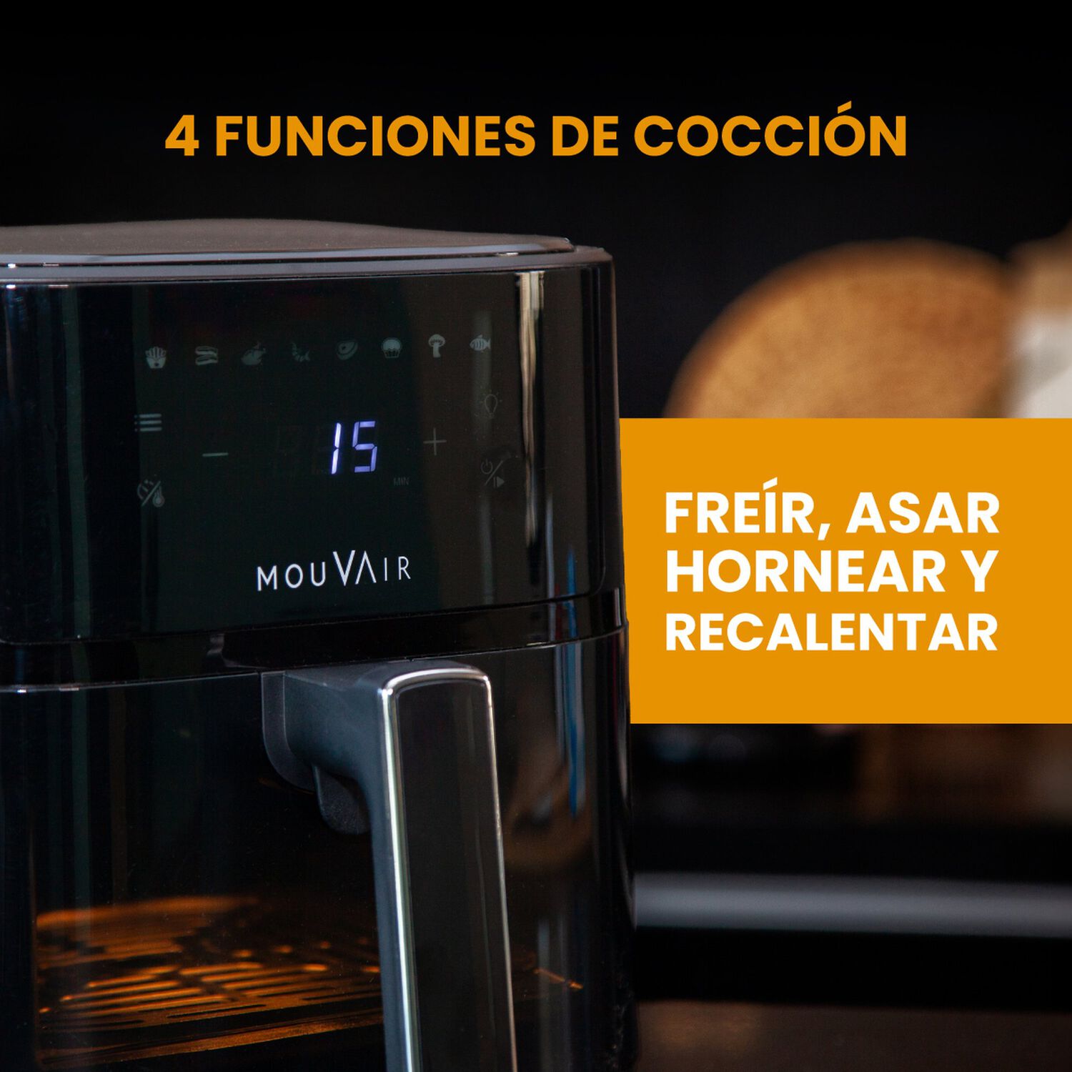 Freidora De Aire 6 L Mouvair Clear Fry image number 4.0