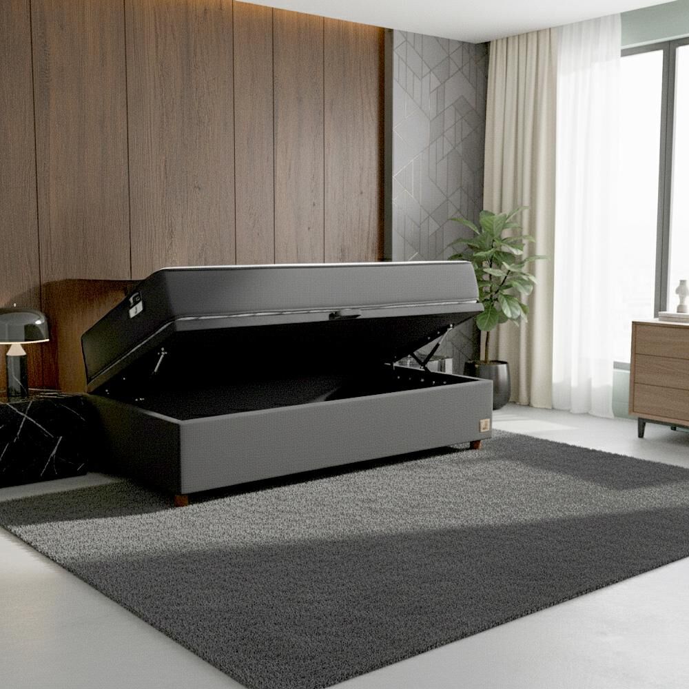 Base Cama Mons Ba&uacute;l 190 Negro / 1.5 Plazas / Base Normal image number 1.0