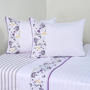 Juego De S&aacute;banas American Family Adel Gris / 2 Plazas / 144 Hilos