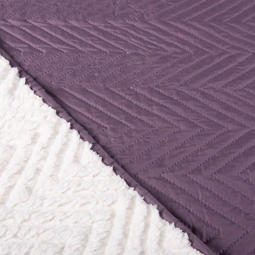 Quilt Sherpa Liso 2 Plazas Morado image number 1.0
