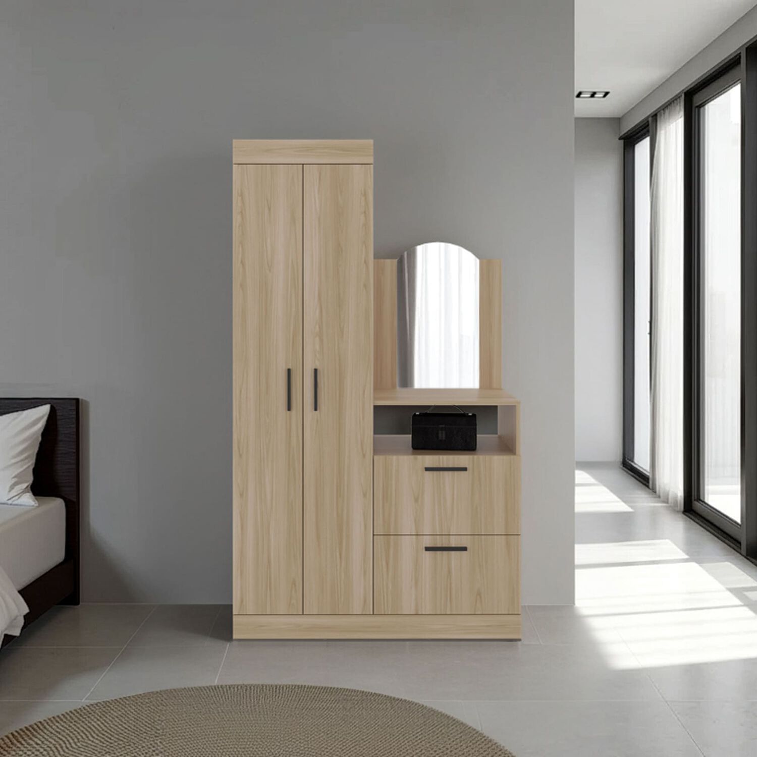 Closet Comoda Con Espejo 3 Puertas 1 Cajon image number 4.0