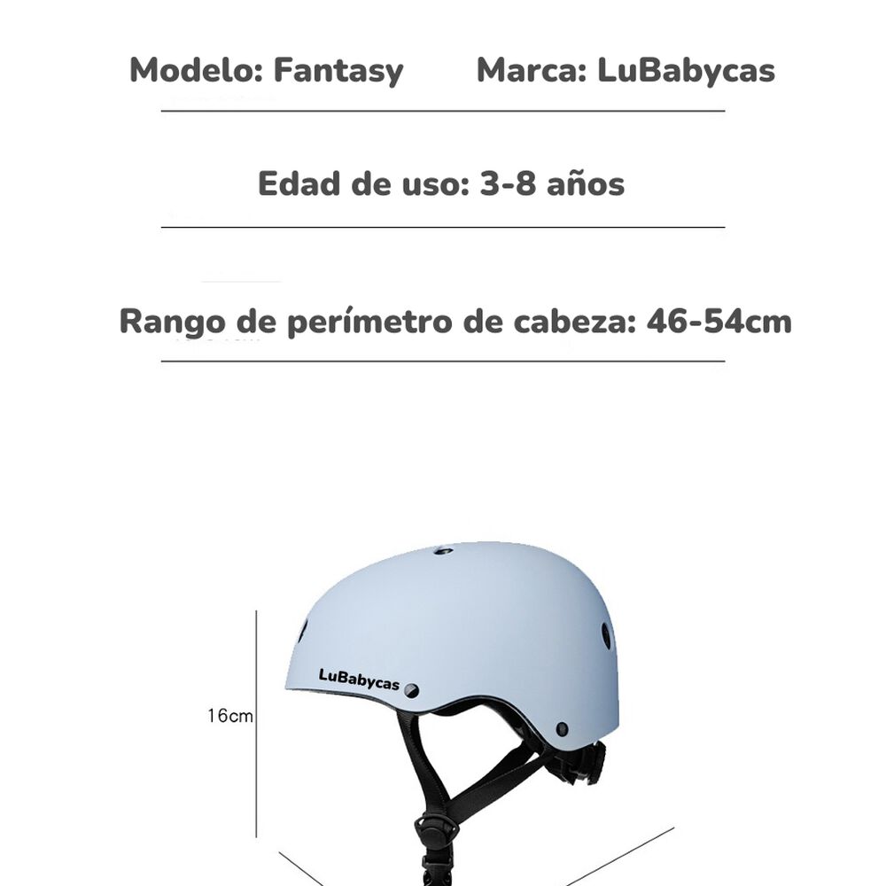 Casco Infantil Bicicleta Regulable Fantasy Blanco Lubabycas image number 5.0
