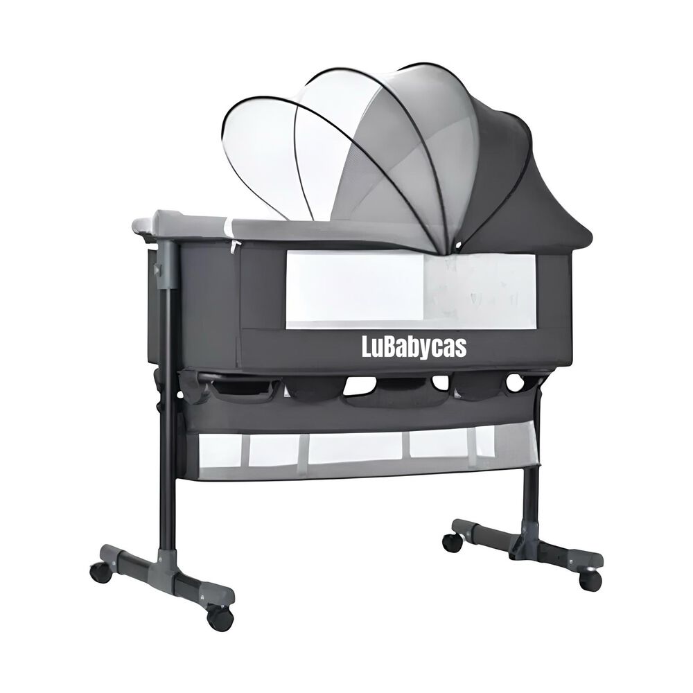 Cuna Colecho One Con Mosquitero Colch&oacute;n Gris Lubabycas image number 0.0