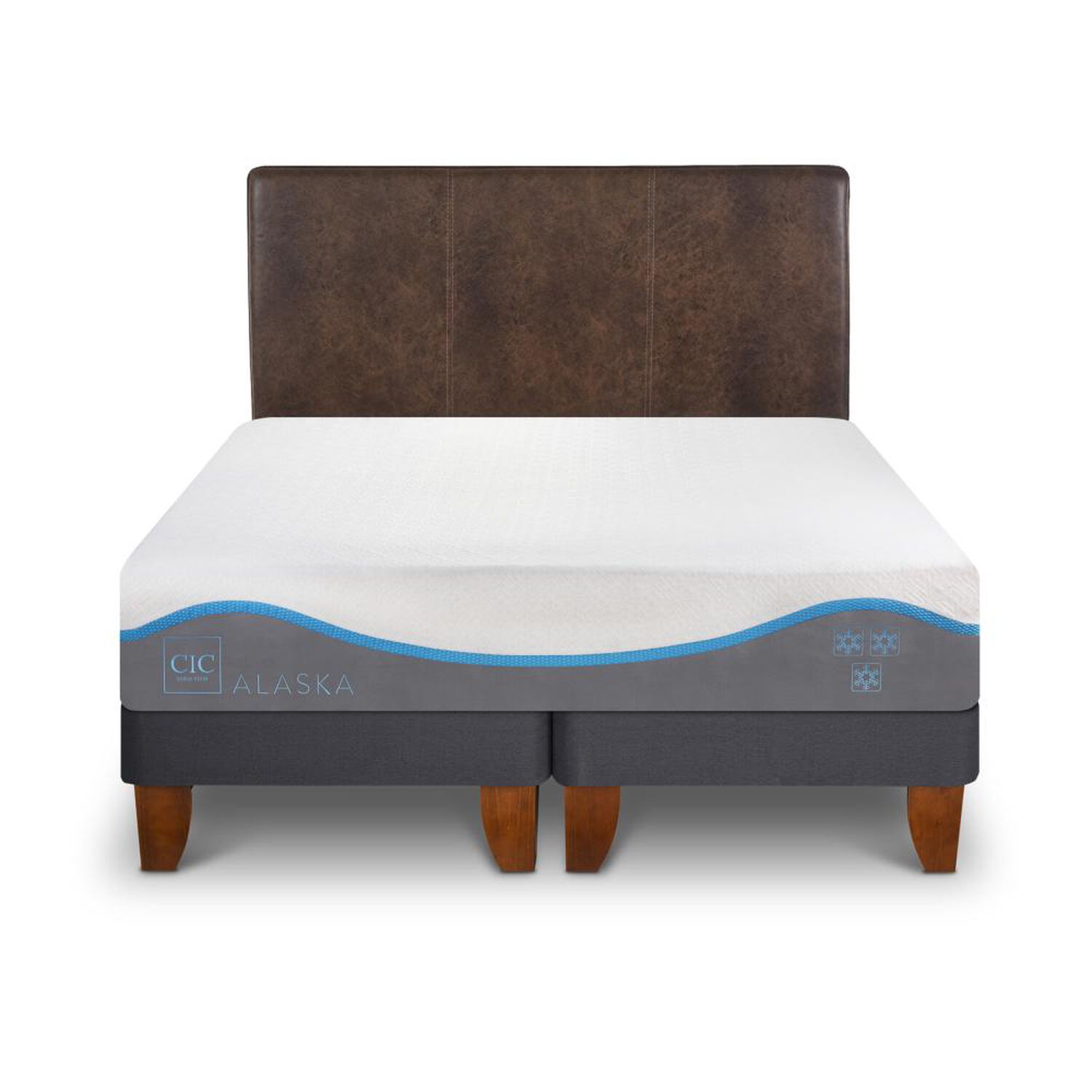 Cama Europea Cic Alaska / 2 Plazas / Base Dividida + Respaldo image number 0.0