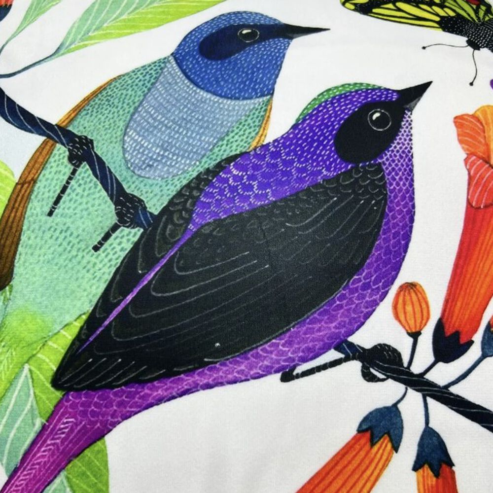 Funda Para Cojín Felpa Diseño Estampado Aves 45x45cm image number 2.0