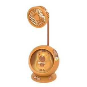 Mini Ventilador Y Lampara De Escritorio Usb Capibara
