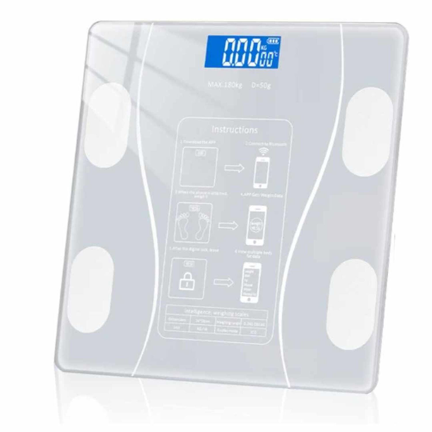 Balanza Bascula Pesa Digital Bluetooth Inteligente Smart image number 0.0