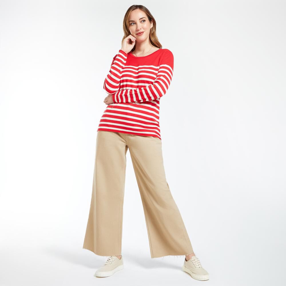 Sweater Listado Regular Cuello Redondo Mujer Geeps image number 1.0