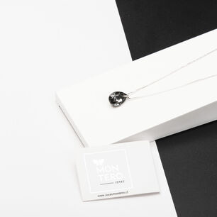 Collar Gota De Luz Con Cristales Genuinos Silver Night