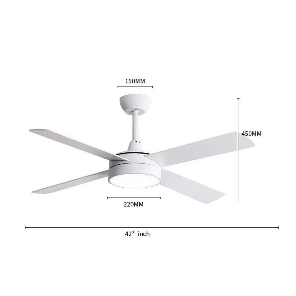 Ventilador De Techo 4 Aspas Blanco Luz Led image number 3.0