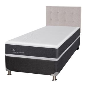 Box Spring Cic Ortopedic / 1.5 Plazas / Base Normal + Set De Maderas
