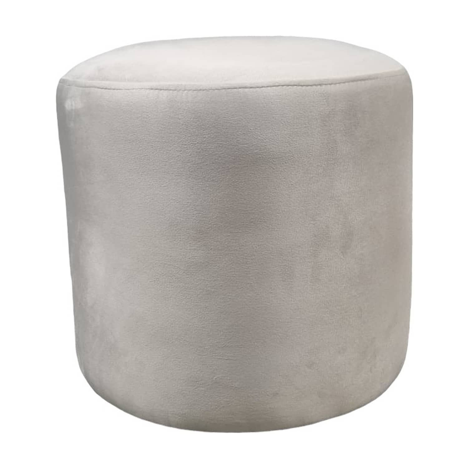 Pouf Redondo Felpa Crudo image number 1.0