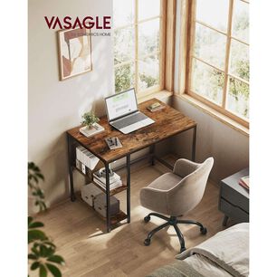 Escritorio Moderno Vasagle Con Repisas Madera Y Metal 100 Cm