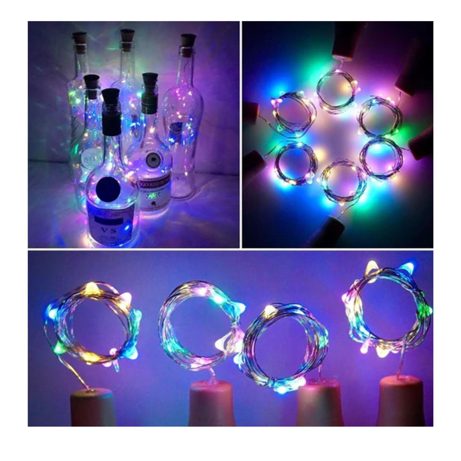 Luces Corcho Hada Alambre 10 Led Decoracion Multicolor image number 2.0