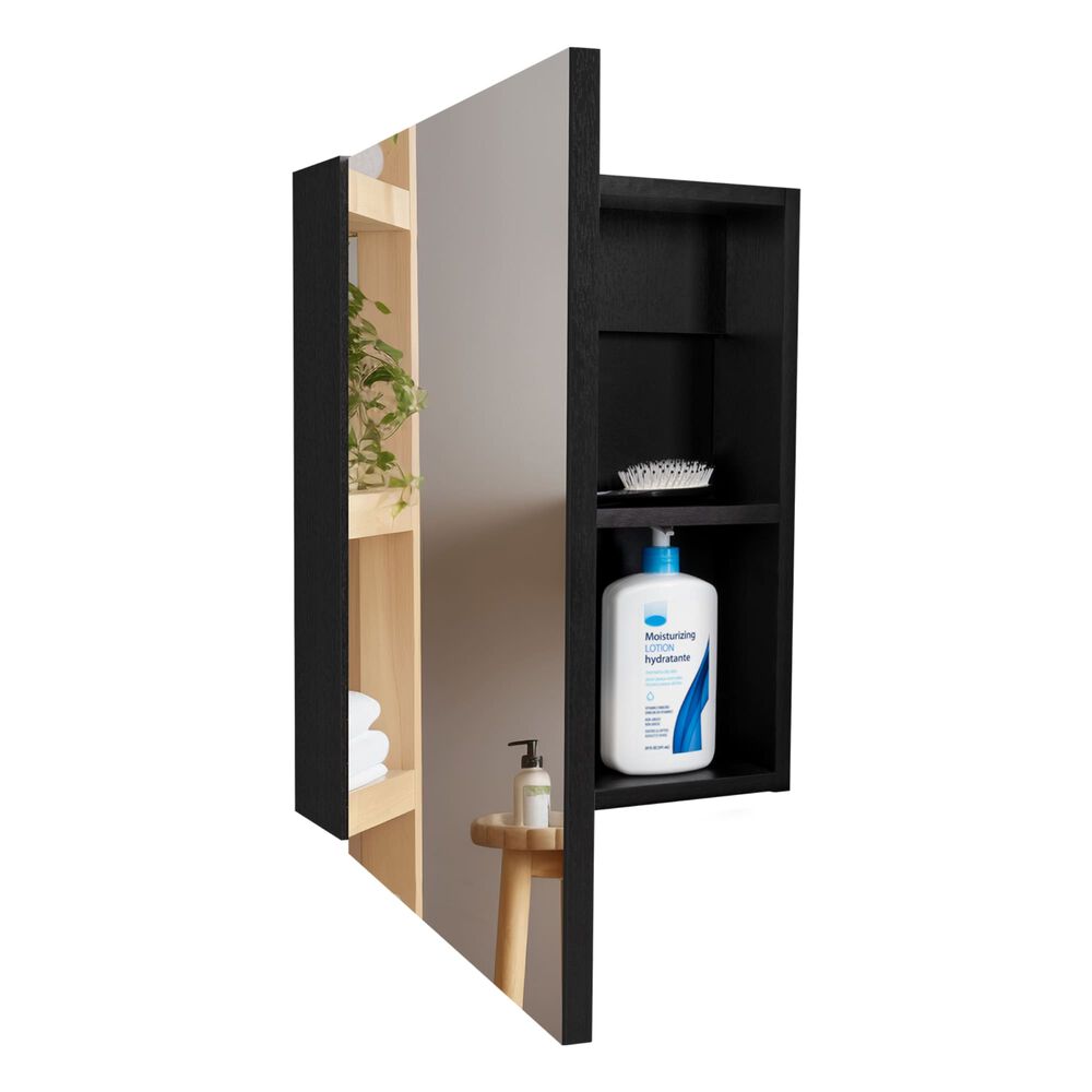 Mueble Botiquin De Ba&ntilde;o 50.5x40x12.2 Cm Negro image number 2.0
