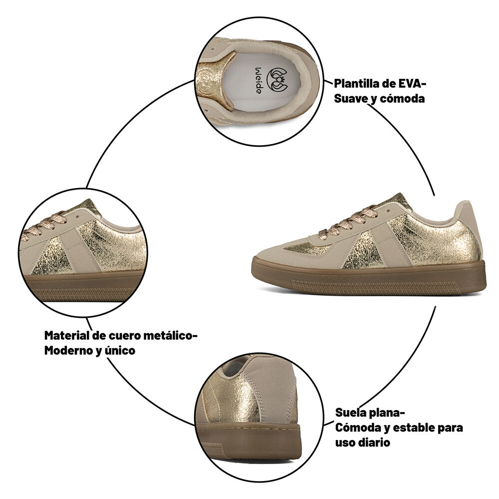 Zapatilla Deportiva Comfort Mujer Eco Cuero Weide Tfa201 image number 6.0