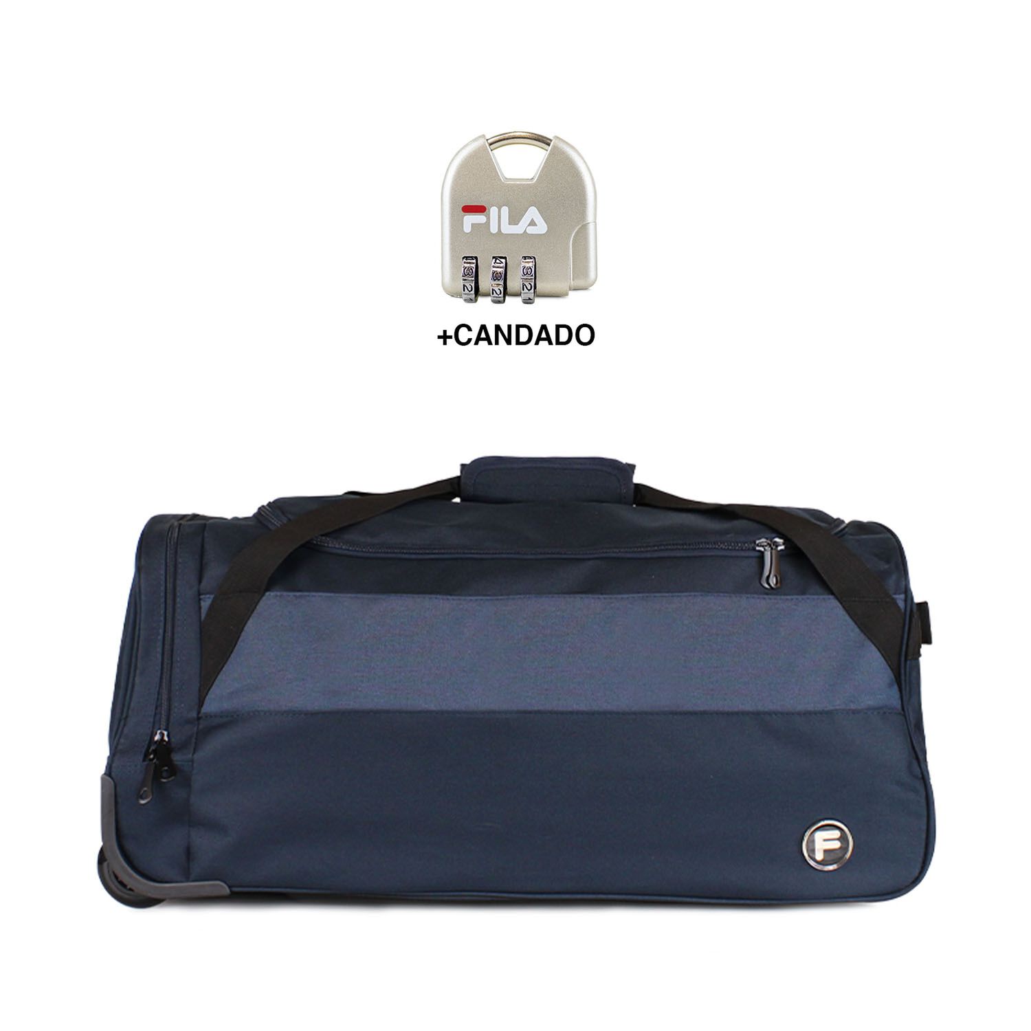 Bolso De Viaje Con Ruedas Fila Overland M 89lts Azul + Candado image number 0.0