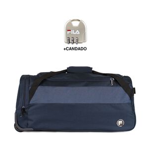 Bolso De Viaje Con Ruedas Fila Overland M 89lts Azul + Candado