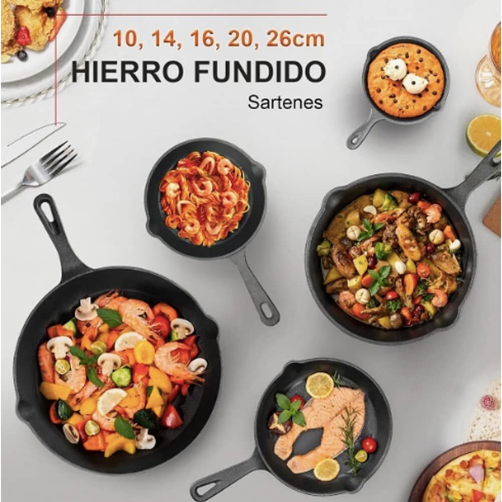 Sartenes De Hierro Fundido Juego De Sartenes 5 Piezas image number 1.0