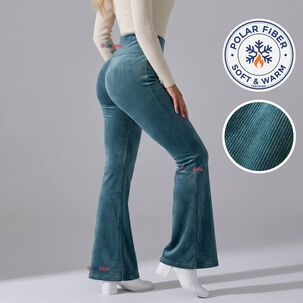 Pantal&oacute;n Cotel&eacute; Palazzo Polar Con Chiporro Elasticado T&eacute;rmico Verde Agua