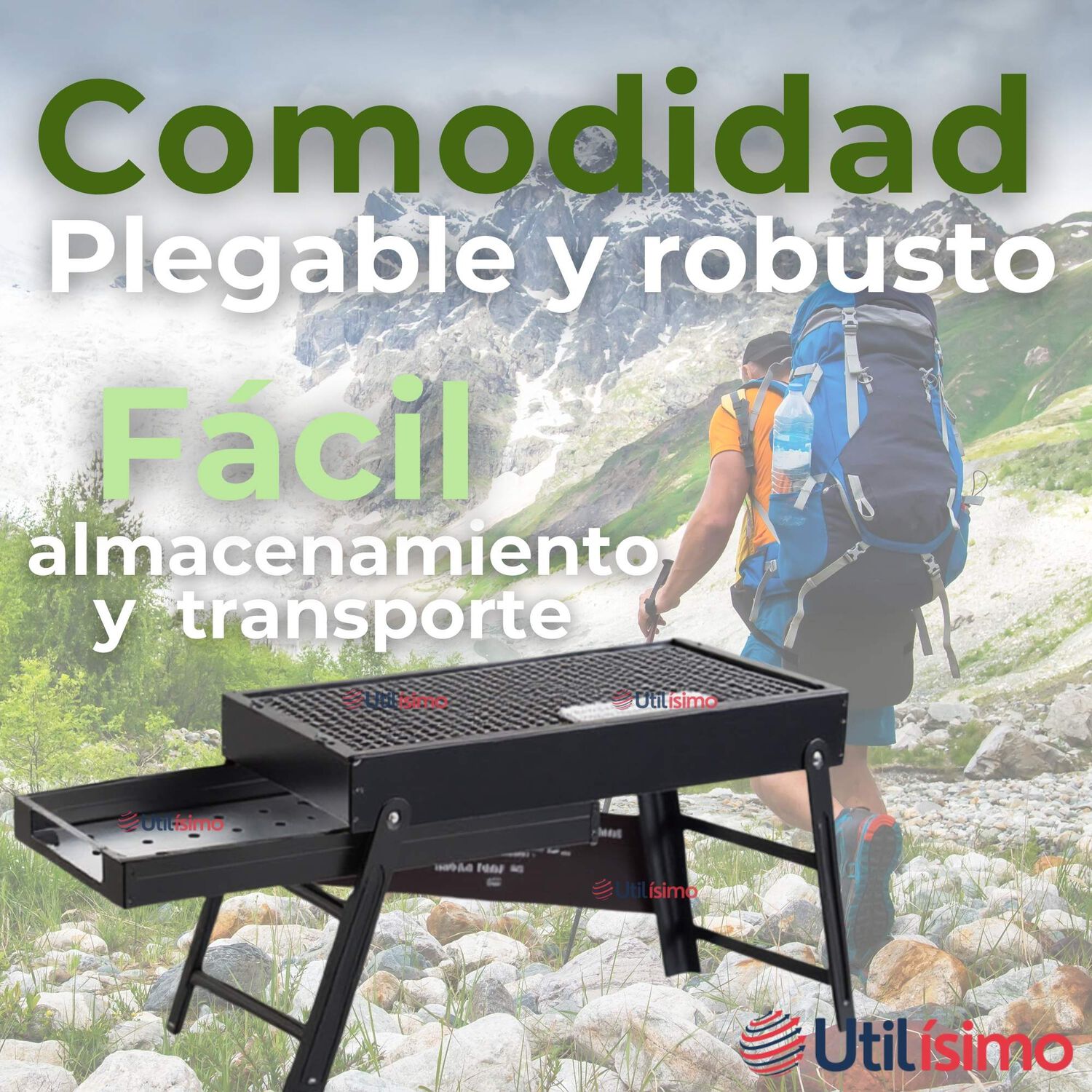 Mini Parrillera De Carb&oacute;n Plegable Port&aacute;til Acero image number 6.0