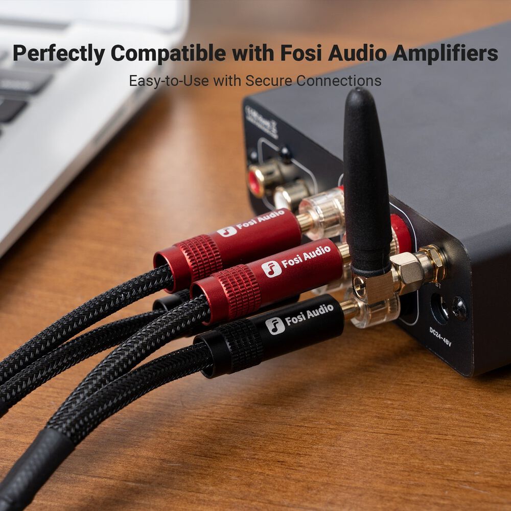 Pack De 2 Cables Banana De Audio Para Parlantes - Fosi Audio image number 4.0