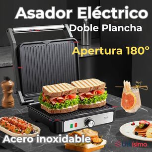 Plancha Parrillera El&eacute;ctrica 2000w Asadora Doble Cara Antiadherente